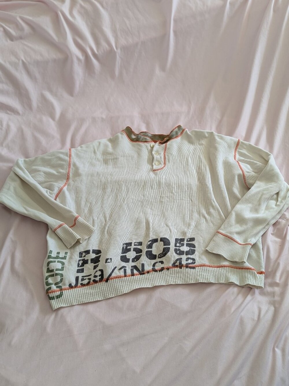 Diesel Cream Orange Logo Sweatshirt Size L